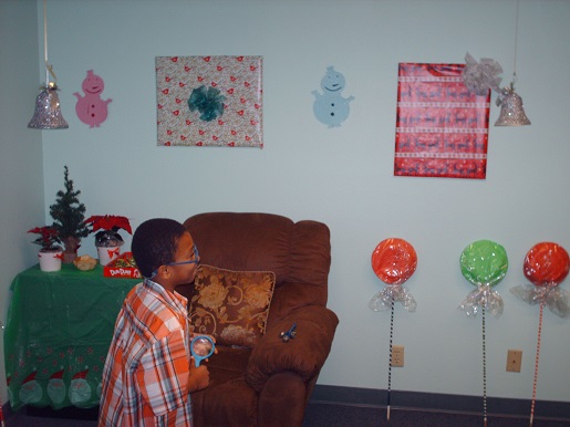 A boy at the Christmas party